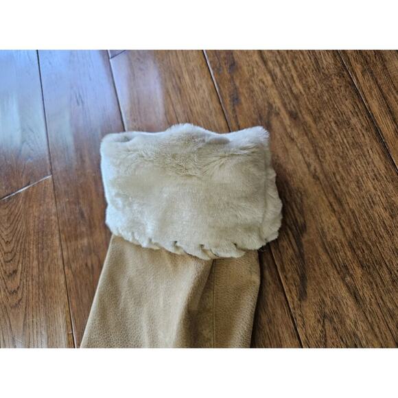 Wilsons Leather Jacket Coat Womens 2XL Brown Suede Faux Fur Trim Hooded - Picture 12 of 14